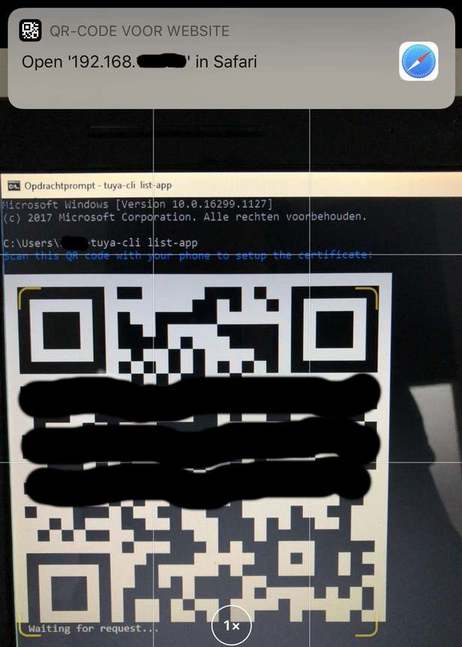 Scan QR-code op het beeldscherm