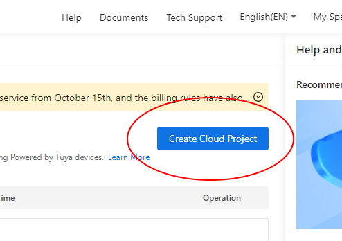 Creat cloud project