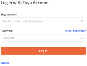 Tuya IoT platform login