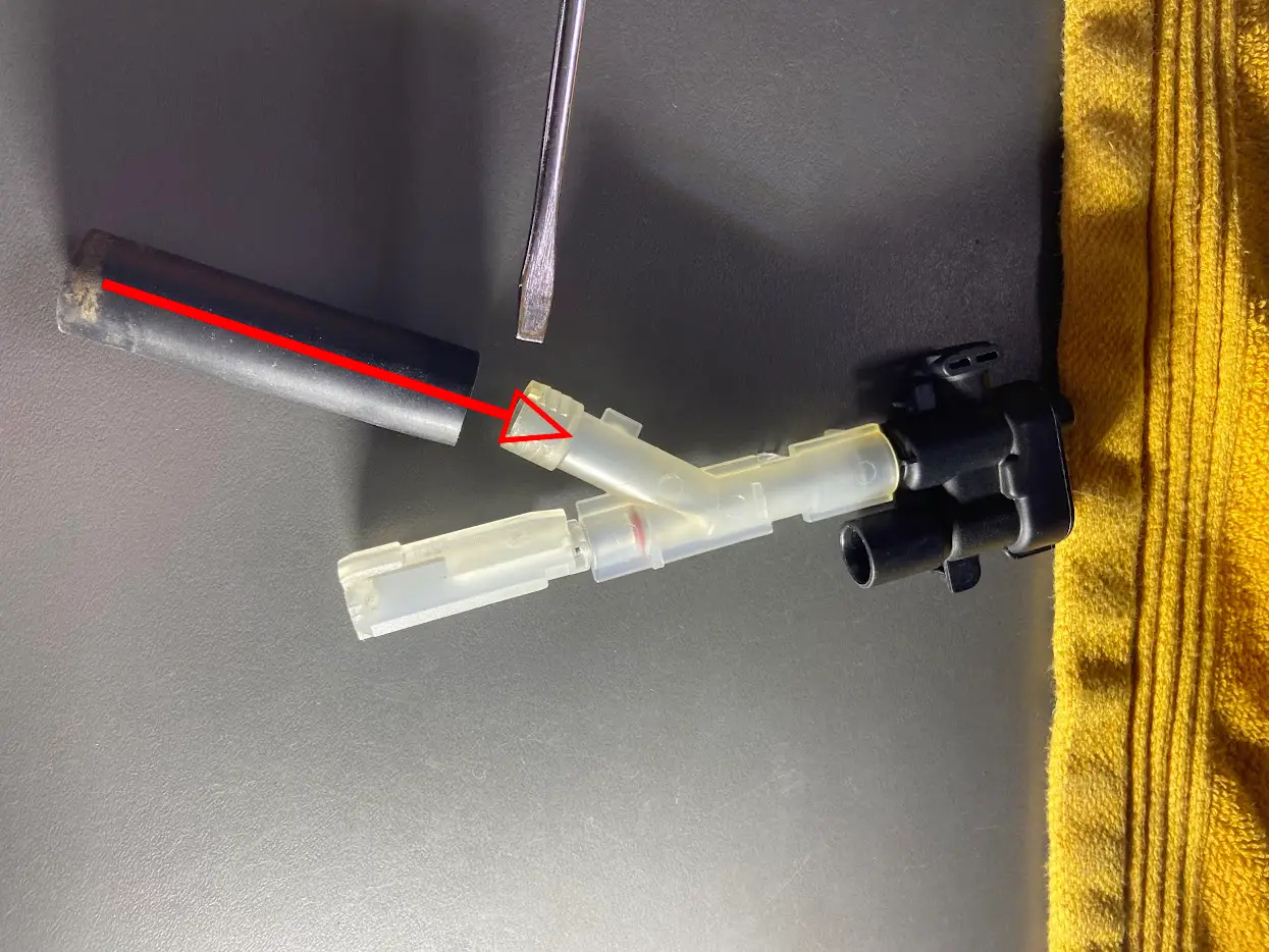 Plaats rubberen thule om het drainageventiel