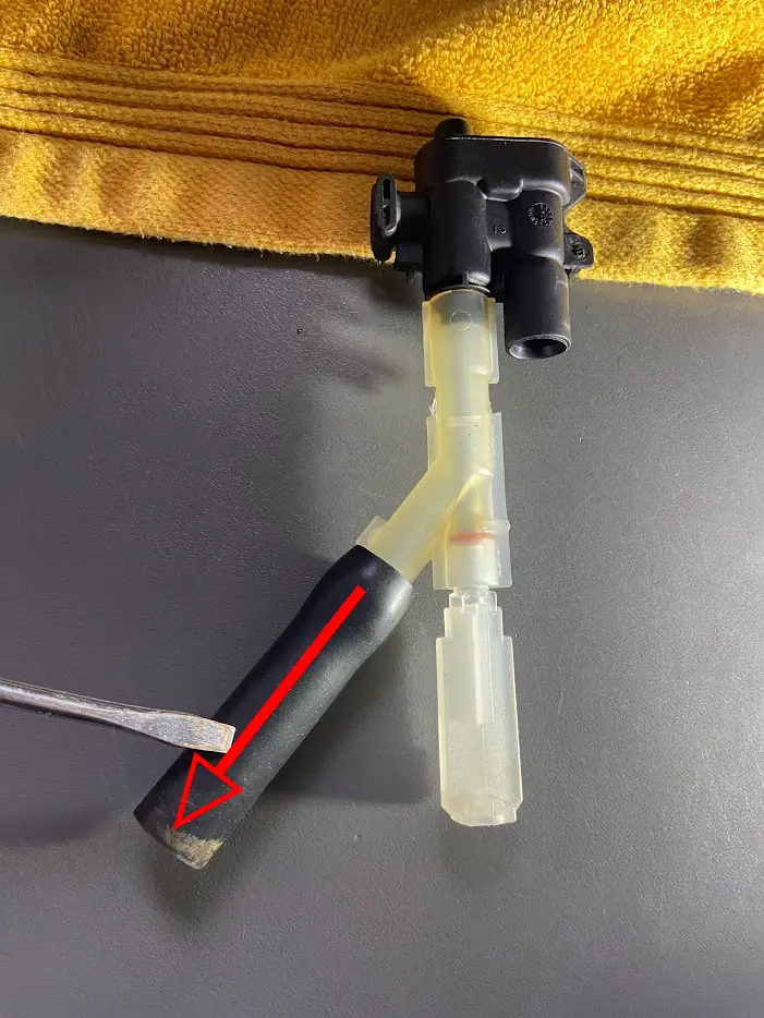 Verwijder de rubberen tule