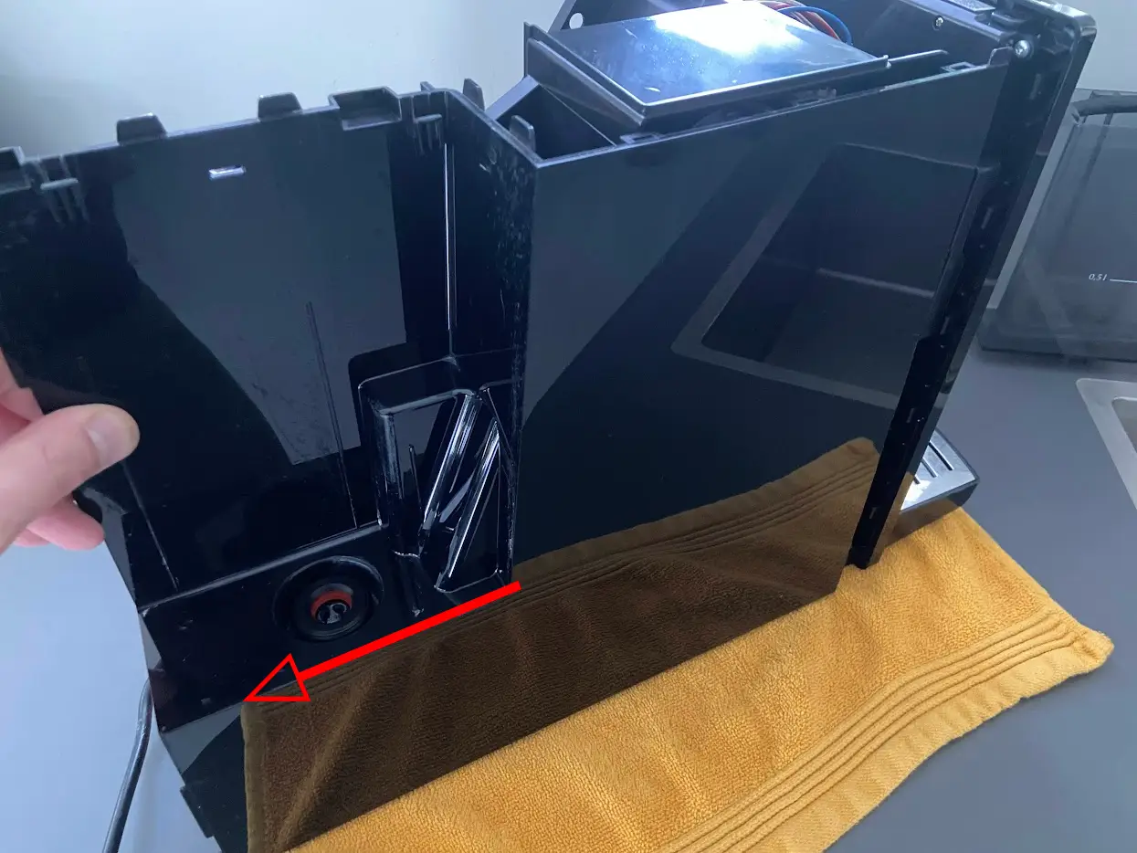 Verwijder kap (kant waterreservoir)